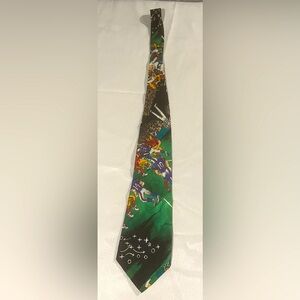 Nicole Miller Football Novelty Print Silk Necktie 1991